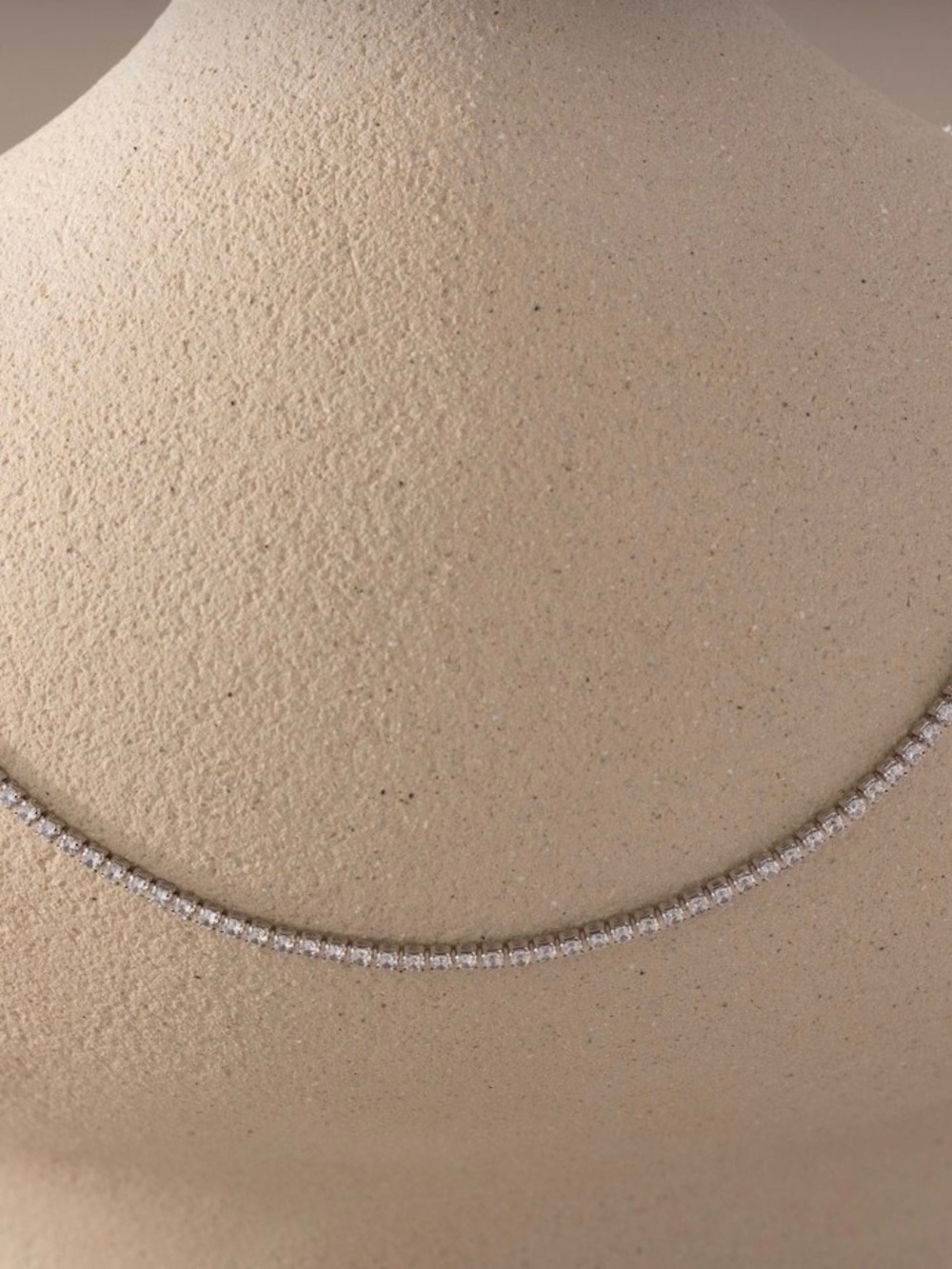 Delicate White Crystal Tennis Necklace - Women Jewelry